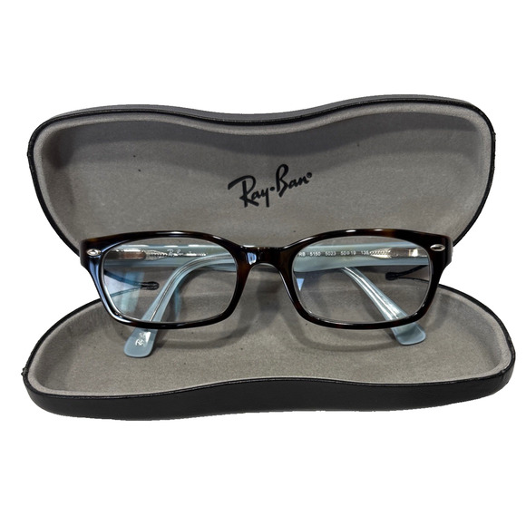 Ray-Ban RB5150 5023 Eyeglasses Tortoise Light Blue 50-19-135 Frames + Case - Picture 1 of 12